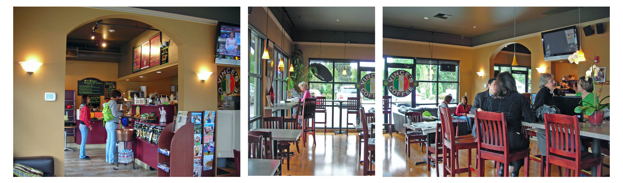 Interior images of Vince's Coffee, Olympia Avenue NE, Renton